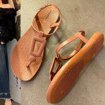 Summer Women Sandals Shoes Casual Shoes Woman Party Walking Shoes Breathable Sandals Woman Non-Slip Female Sandal Women Footwear 36-37 бежевый