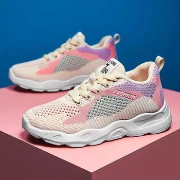 Summer Women Trendy Shoes 2024 New Mesh Breathable Casual Sports Tourism Soft Bottom Anti-Slip Shoes Versatile Fashion Sneakers 35 синий