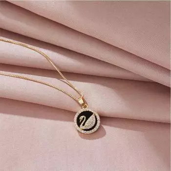 Summer Zircon Double Swan Necklace Female Star Street Shot High-End Beautiful Pendant