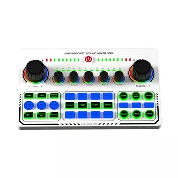 Summina Voice Changer Аудиоинтерфейс USB Live Sound Card с микрофоном Аудиомикшер Запись Настольный Пение BT Power OTG Цифровой Lossless