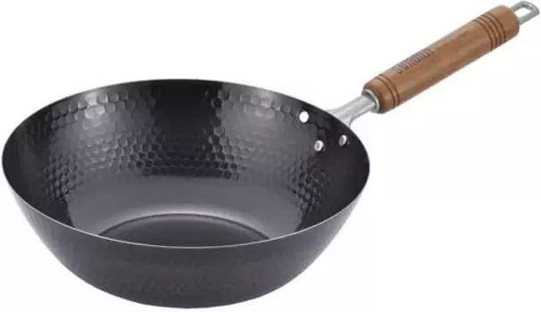 Summit Kougyou Iron Pan Flow, Hammered Beijing Pot, 9.4 inches (24 cm)