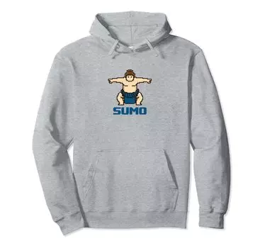 sumo sumo sumo sumo wrestler sumo wrestler pixel illustration cute character hoodie серый