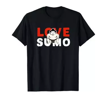 Sumo Sumou SUMO Sumo wrestler sumo wrestler illustration cute character T-shirt чёрный
