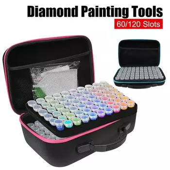 Сумочка 60/120 слотов, инструменты для вышивания, чехол для переноски бисером, коробка для хранения ювелирных изделий, инструменты для алмазной живописи, аксессуары для рисования 120 Slots