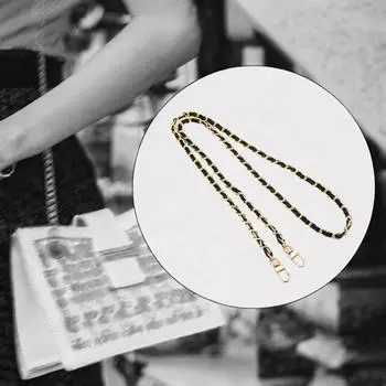 Сумочка-цепочка 47 дюймов длинный ремень для сумки на плечо клатч DIY аксессуары Gold Chain Black