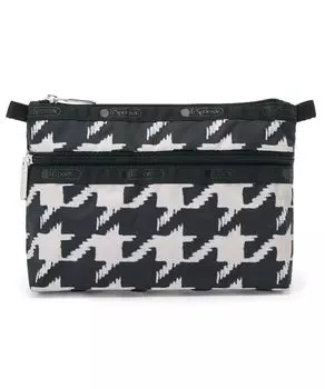 Сумочка COSMETIC Houndstooth [LeSportsac] [Официальная] CLUTCH/7105 Черный/Бежевый