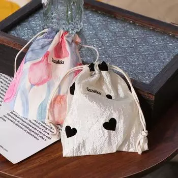 Сумочка Цветочный Мешочек для хранения на шнурке Винтажная помада Органайзер для ювелирных изделий Подарочная сумка Tulip