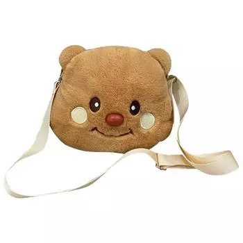 Сумочка для макияжа Butter Bear Kawaii Cute Girl Bag Cartoon Butter Bear Plush Doll Crossbody Bag Вместительная сумка через плечо жёлтый