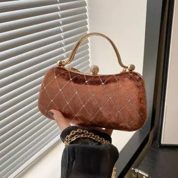 Сумочка для ужина из бархата с верхней ручкой, роскошная свадебная сумочка-клатч, темпераментная вечерняя банкетная сумка для вечеринки синий