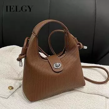 Сумочка IELGY, фактурная маленькая квадратная сумка в корейском стиле на одно плечо. чёрный