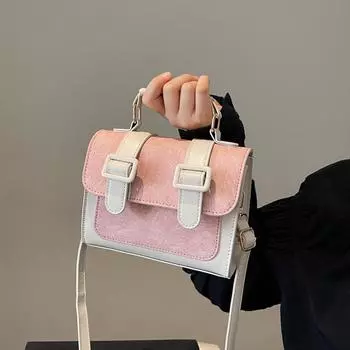 Сумочка летняя новая квадратная сумка оригинальная женская сумка модная нишевая сумка для отдыха через плечо сумка на плечо (20cm<Max Length<30cm)