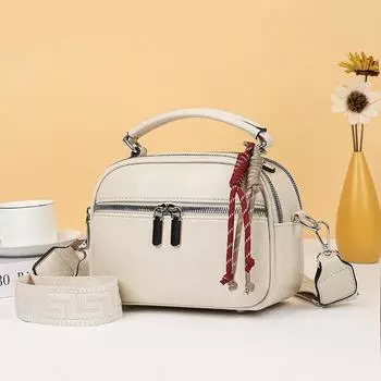 Сумочка Мини Круглая Сумка Модная Сумка На Плечо Простая Сумка Через Плечо Повседневная Сумка Для Мам чёрный