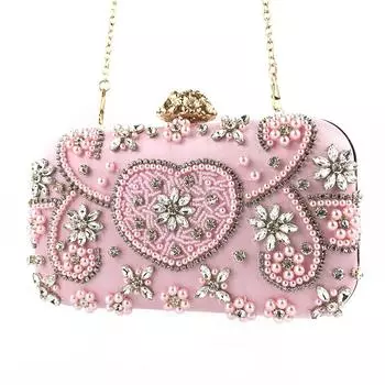 Сумочка, ручная сумка для ужина, ручная вышивка бисером и бриллиантами, модная женская сумка через плечо чёрный