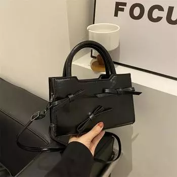 Сумочка с бантом, корейская версия, нишевая, новая, универсальная, повседневная сумка-мессенджер для девочек, простая, для поездок на работу, для мобильного телефона, маленькая квадратная сумка белый