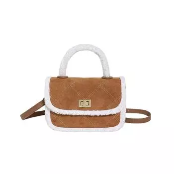 Сумочка с вышитыми нитками в виде ромба и необработанными краями, простой европейский и американский стиль, зимние женские сумки через плечо, трендовый повседневный стиль. хаки