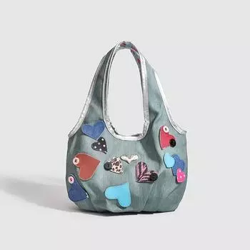 Сумочка Sweet Love, этническая сумка для пельменей, для отдыха и повседневной жизни, женская японская мода, милая сумка-ведро для овощей