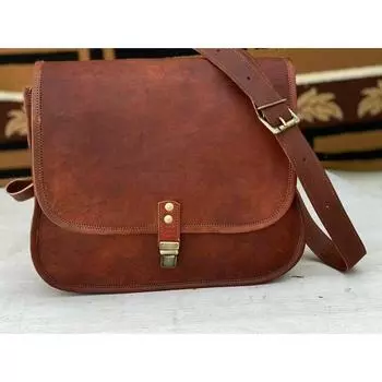 Сумочка-тоут через плечо Кошелек-мессенджер (Женская сумка) Кожаное натуральное плечо 10 x 14 x 5 in коричневый