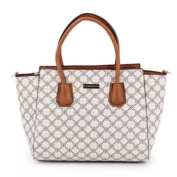 Сумочка-трапеция с цветочным узором Женская TORRENTE Grand бежевый