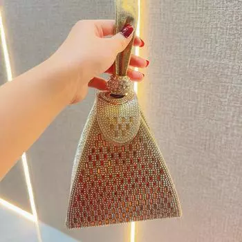 Сумочка Water Diamond Bag Светская Банкетная Сумка с бриллиантами Модная Сумка Сумка для ужина золотой