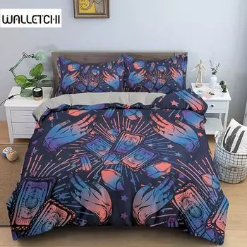 Sun And Moon Duvet Cover Set Tarot Pattern Bedding Set King Size For Bedroom Microfiber Comforter Cover Set For Kids Adults Gift EU single(135x200cm)