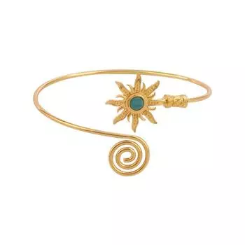 Sun Arm Cuff Zinc Zinc Alloy Wide Open Arm Cuff Fashion Cuff Bangle for Women Women Style A Gold