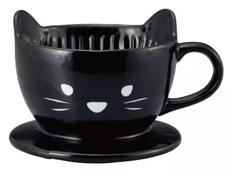 Sun Art Cute Tableware Cat Kitchen Utensils Black Cat Coffee Dripper Diameter 13.5cm Black SAN2542-2