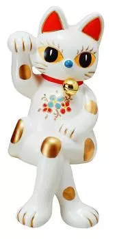 Sun Art Good Luck Goods Lucky Cat Статуэтка кошки Объект Большой Белый SAN751 Увеличение удачи белый