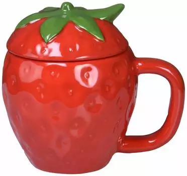 Sun Art Интересная посуда Кружка с крышкой 140 мл Клубника SAN3081-1
