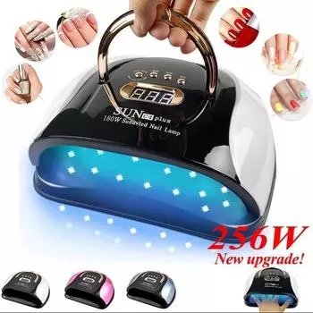 Sun C4 Plus Профессиональная УФ-светодиодная лампа для сушки ногтей 57 светодиодов Машина для сушки ногтей 256 Вт Автоматический датчик Ice Lampe для инструментов маникюрного салона UK