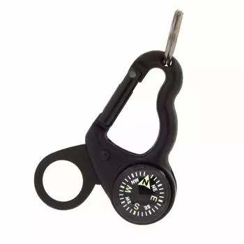 Sun Company MagniComp Carabiner Carabiner with Luminous Compass and Foldable Magnifier One Size As Shown in Image - Compass/Magnifying
