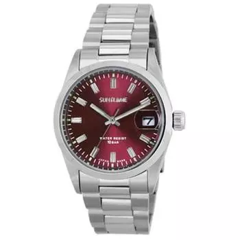 Sun Flame Мужская MJZ003-RE (Модные часы SUNFLAME) Круглые часы из серебристой нержавеющей стали, аналоговые