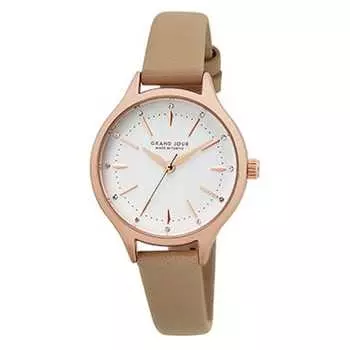 Sun Flame женские MJGJQA01-BE (GRANDJOUR Модные женские часы) Круглые часы бежевый сплав аналоговый