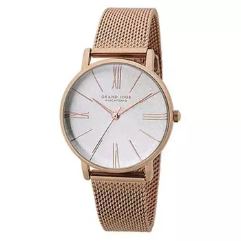 Sun Flame женские MJGJQA02-PG (GRANDJOUR Модные женские часы) Круглые часы из золотого сплава, аналоговые