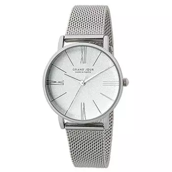 Sun Flame женские MJGJQA02-S (GRANDJOUR Модные женские часы) Круглые часы из серебряного сплава, аналоговые