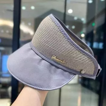 Sun Hat for Women 2025 New Arrival Spring and Summer K-style Easiest for Match Face-Looking Small Peaked Cap UV-Proof Bucket Hat Purple gray empty top All yards