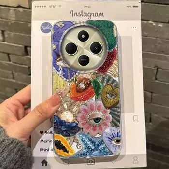 Sun Marine Floral Eyes Girls Women Phone Case For Xiaomi Poco X7 Pro X3pro X5 M6 X6 X3 NFC M5s M6 C75 C61 Bumper Fundas Cover poco M6 Pro 4G белый