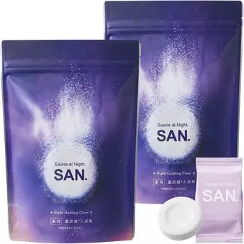 Sun Medicinal Шипучая добавка для ванны x 8 Таблетка для ванны с бикарбонатом задний Увлажняющие ингредиенты Подарок Стильный из 2 пакетов SAN. (таблетки 45 г)