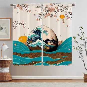 Солнце Современное украшение дома Готовые шторы Дешевые вещи с бесплатной доставкой для домашнего интерьера Шторы Жалюзи Бусины Шторы Кудри W50xH70cmx2pcs-CL