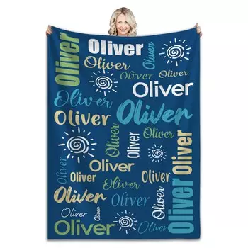 Sun Pattern High Quality New Custom Name Flannel Blanket Ultra-Fine Fiber Absorbent Soft And Warm Shawl Digital Printing 70x100