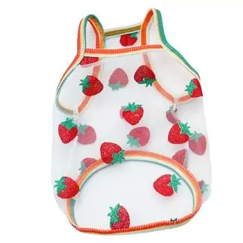 Sun Protection Cat Vest Strawberry Pattern Dog Cooling Vest Comfortable Pet Harness Summer S-strawberry