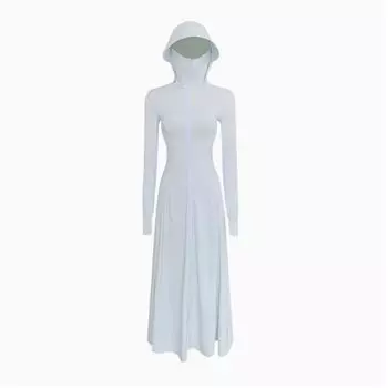 Sun Protection Clothing Long Full Body 2025 Summer Raw Yarn Thin UV Protection Slim-Fit Ice Silk Sun-Protective Clothing Dress Women Glacier Blue [Long]] F free size 40.00 kg-52.50 kg