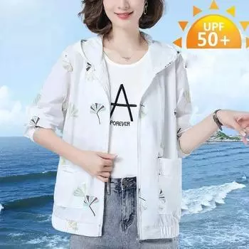 Sun Protection Clothing Women s Long-sleeved Lightweight Jacket Summer Women s Large Size Loose Hooded Sun Protection Clothing XXXXL белый