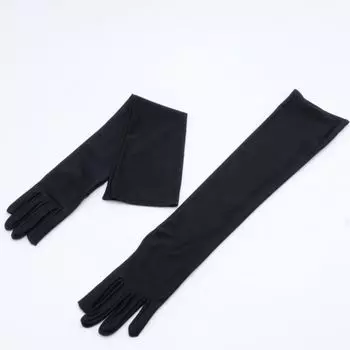 Sun Protection Etiquette Long Red Female Dance Gloves for Performance Black Long 43cm