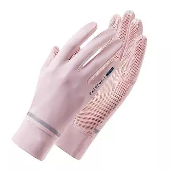 Sun Protection Gloves for Women Summer Flip Top Finger Exposing Outdoor Cycling Mesh Breathable UV Resistant Touch Screen Thin Gloves One Size