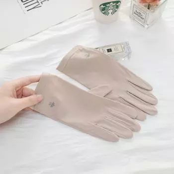 Sun Protection Gloves Women s UV Protection Ice Silk Thin Summer Driver Driving and Biking Electric Car Non Slip Breathable Touch Screen [GR Ice Silk Light Plate] flesh color All yards