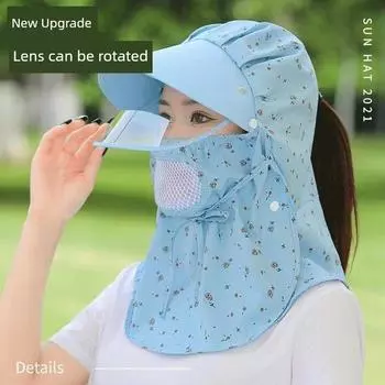 Sun Protection Hat Women s Summer Cycling Sun Hat Outdoor Cute Sun Protective Bucket Hat Sports Korean Style New Arrival Hat Blue