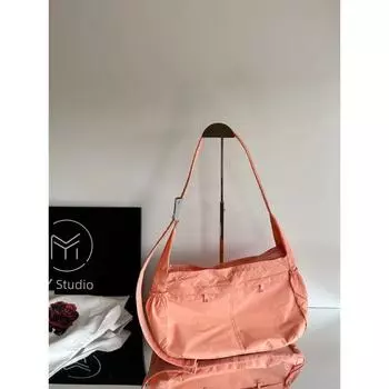 Sun Protection Lightweight Multi-Pocket Casual Shoulder Canvas Bag Added Pink
