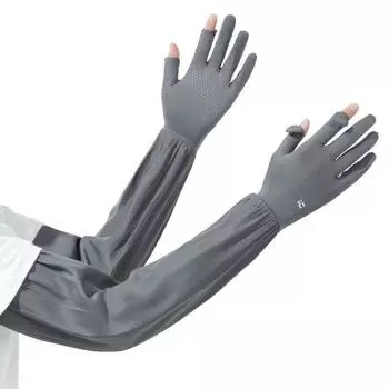 Sun Protection Oversleeve Summer Women D292 Outdoor Flip Finger Touch Screen Long UV Protection Ice Sleeve Cycling Sun Protection Gloves Women 292 dark gray All yards