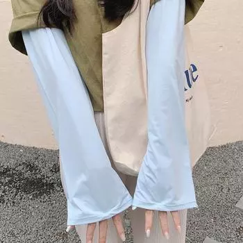 Sun Protection Sunscreen Ice Sleeve Long Summer Sunscreen Sleeves Sunscreen Thin Long Glove Summer синий