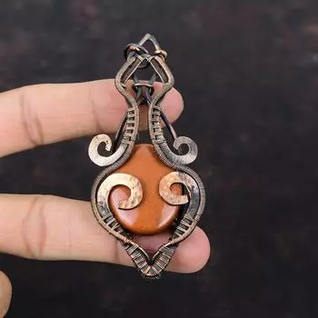 Sun Sitara Pendant Copper Wire Wrapped Gemstone Pendant Handmade Designer Pendant Very Pretty Copper Jewelry Gift For Him Pendant For Women